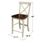 International Concepts X-Back Counter Height Stool, 24" Seat Height, Antiqued Almond/Espresso S12-6132 - alternate 3